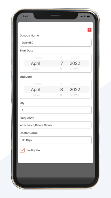 Medication Dose Screenshot