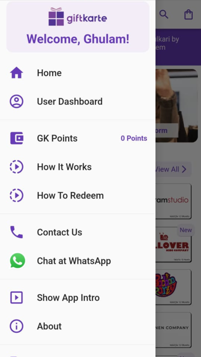 Giftkarte Screenshot