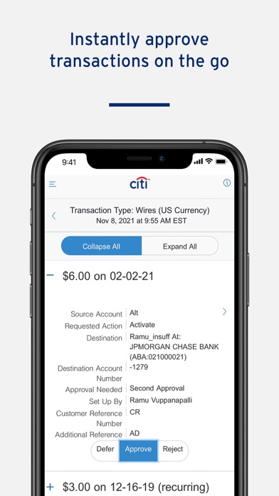CitiBusiness® Mobile Screenshot