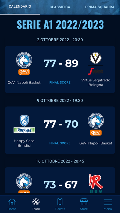 Napoli Basket Screenshot