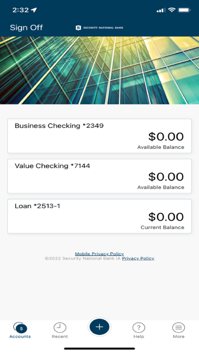 SNB Iowa Business Banking Screenshot