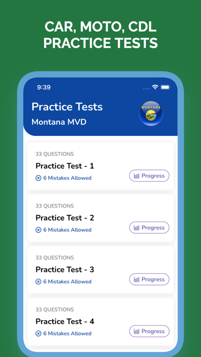 Montana DMV Permit Test Screenshot
