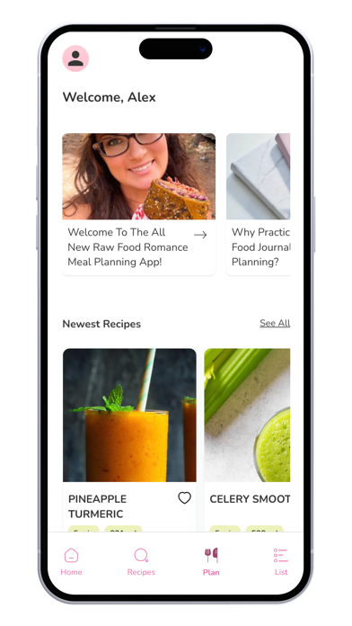 Raw Food Romance Meal Planner Screenshot