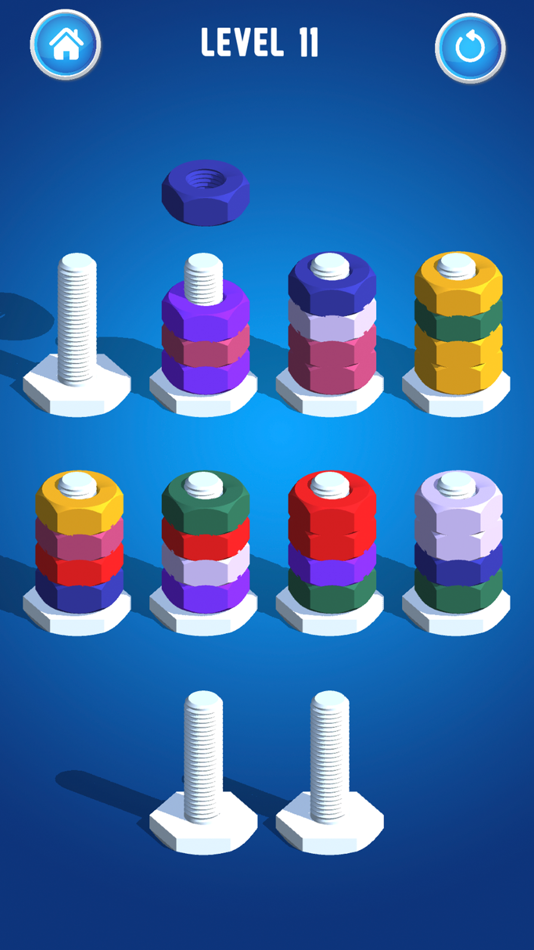 #2. Nuts Sorting: Sort the Bolts (iOS) By: Skilljoy, LLC