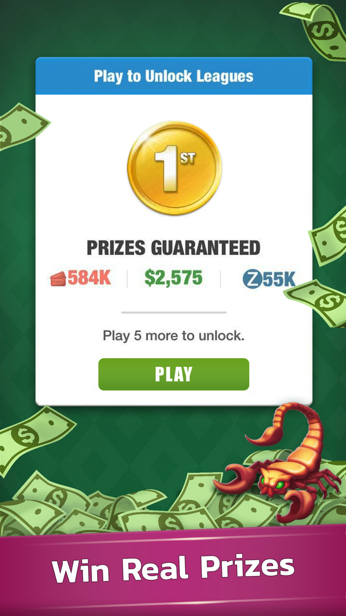 Scorpion Solitaire Skillz Game