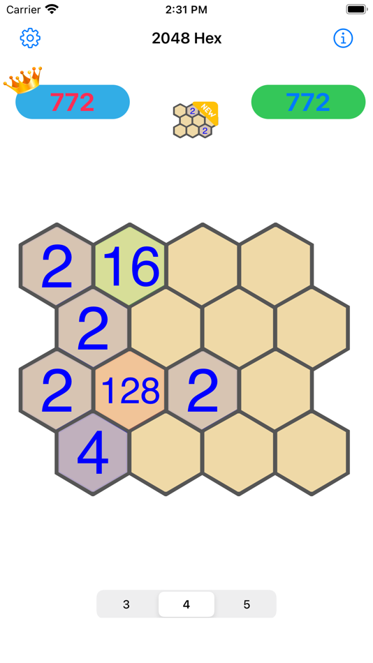 #2. 2048 Hexagon (iOS) By: Ming-hua Wu