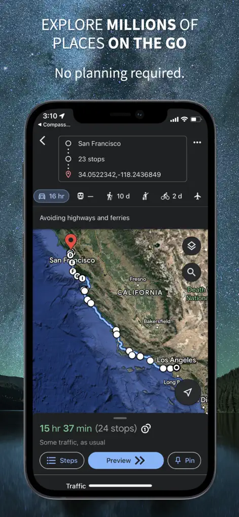 Road Trip Planner Compass Maps - Travel App | MWM