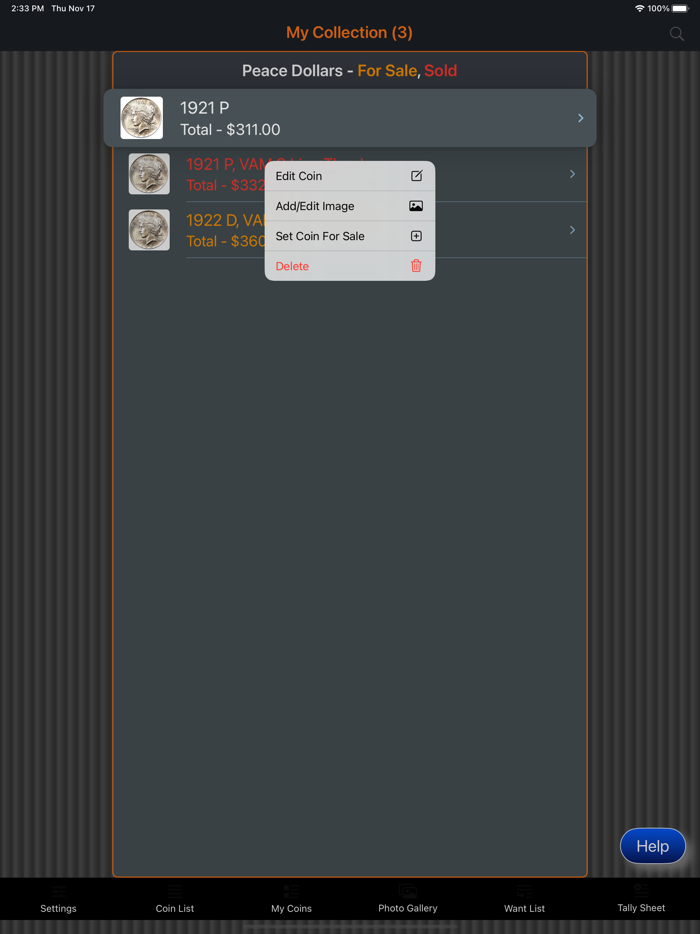 Peace Dollar Collection