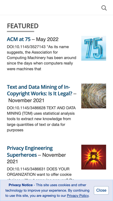 Communications of the ACM Screenshot