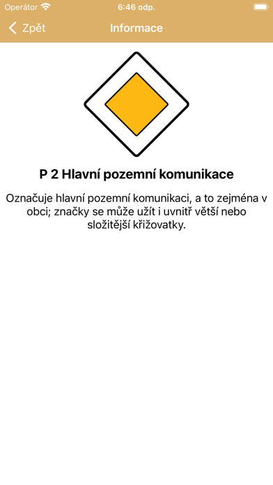 Dopravní značky v ČR: Test Screenshot