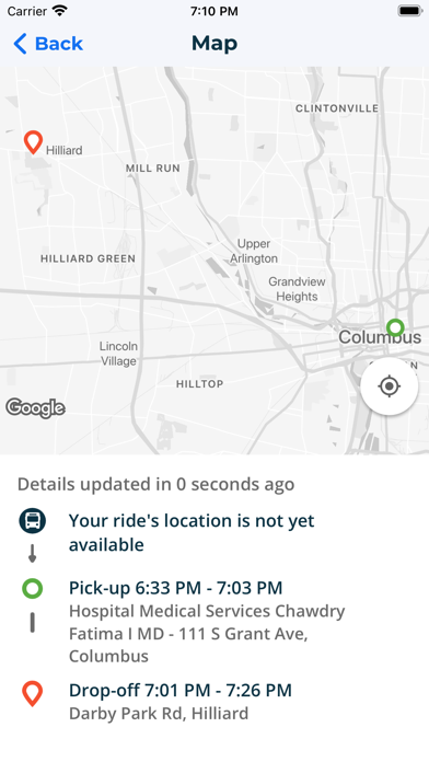 SacRT Go Paratransit Service Screenshot
