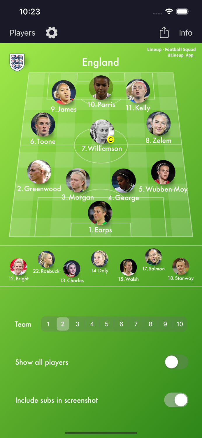 Lineup - Football Squad