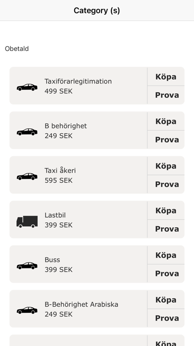 B,C,D och taxi teori appar Screenshot