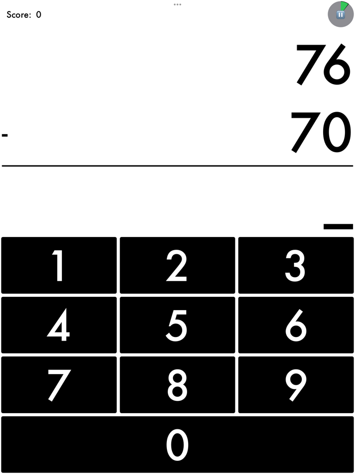 Flash Subtraction Game