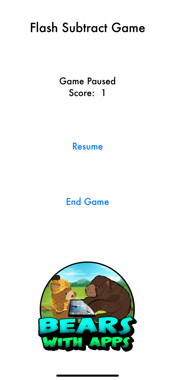 Flash Subtraction Game