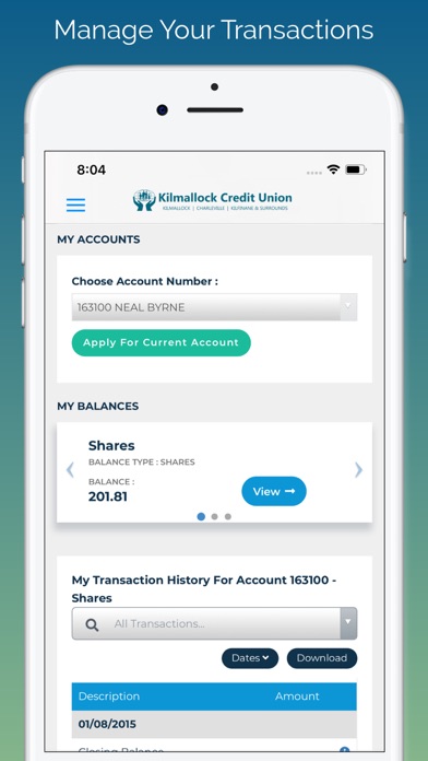 Kilmallock Credit Union Screenshot