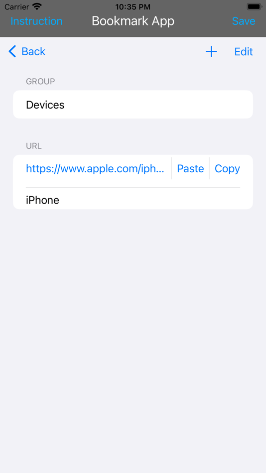 #6. BookmarkApp-PasteURL (iOS) By: Risako Asai