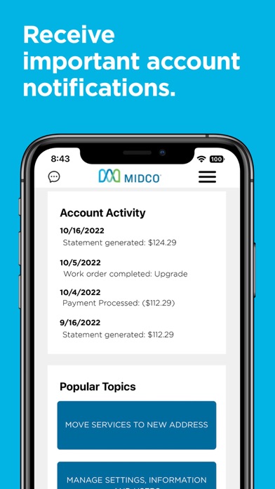 Midco My Account Screenshot