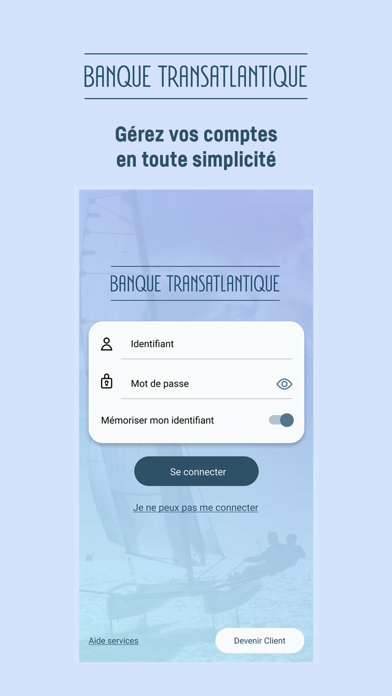 Screenshot #1 pour Banque Transatlantique mobile