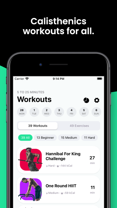 Street Workout Training App Screenshot