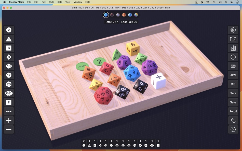 #1. Dice by PCalc (macOS) Podle: TLA Systems Ltd.