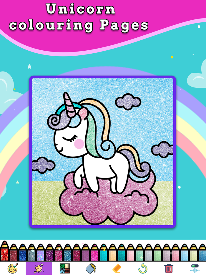 Unicorn Coloring Book Glitters