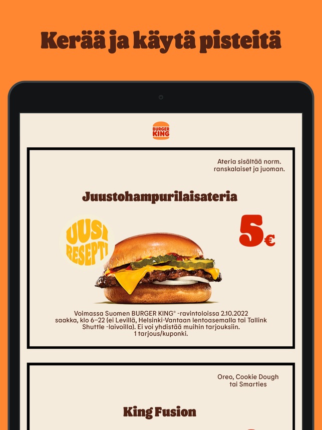 Burger King Suomi App Storessa
