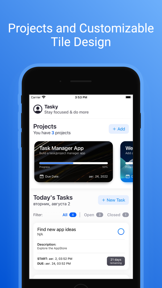 #2. Tasky - To Do List & Planner (iOS) 由: Ekaterina Firsanova