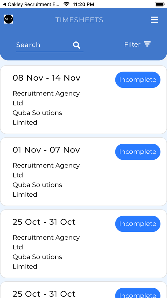 #2. SHR Group E Timesheets (iOS) Podle: Vocala