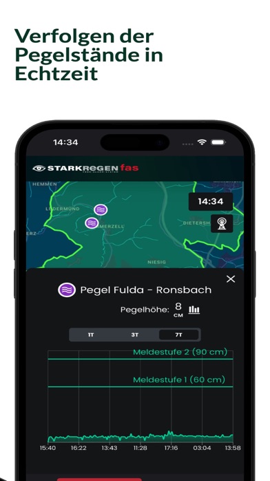 Starkregen App Screenshot