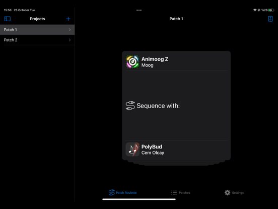 Patch Roulette AUv3 Randomizer iPad screenshot 1 - Music app