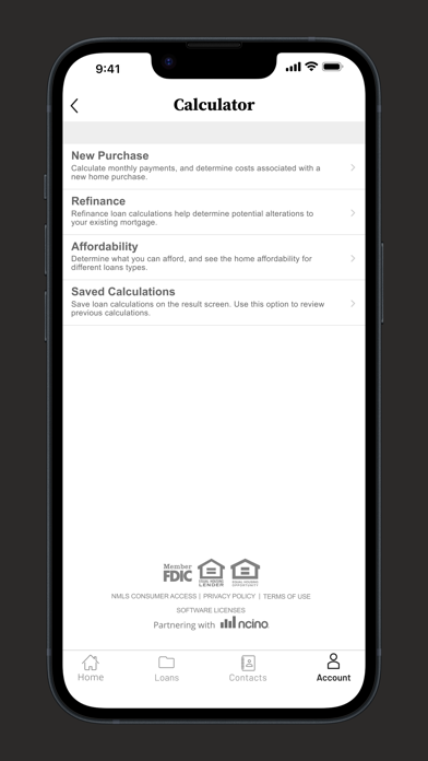 Sandy Spring Bank Home Loans Screenshot