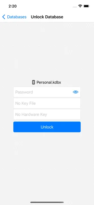 KeePassium (KeePass passwords): Screenshot 3 von 9
