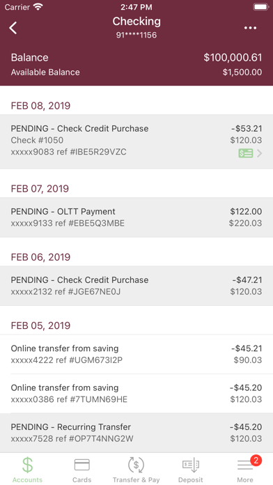Lowell Five Bank Screenshot
