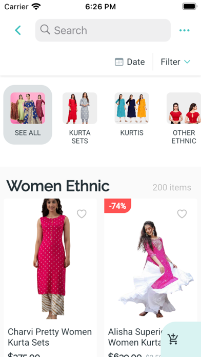 Ethnic Wear App Screenshot