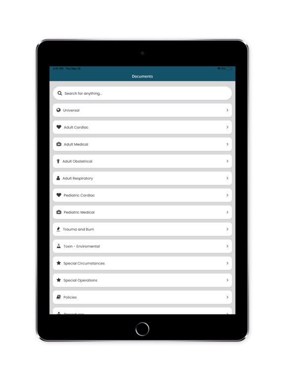 EMS ProKit iPad screenshot 1 - Medical app