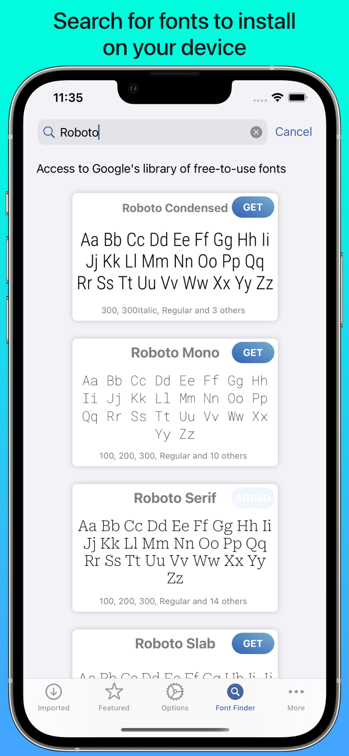 iFont find install any font