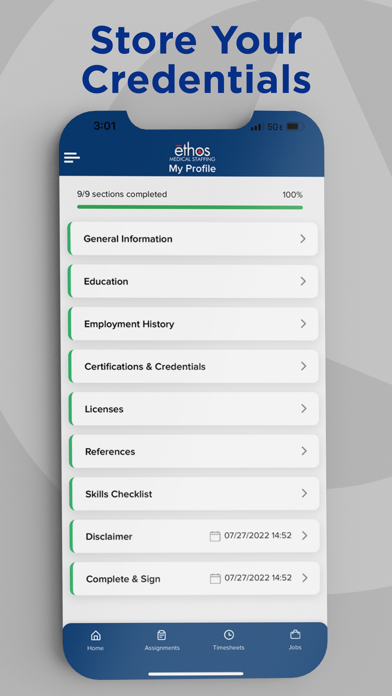 Ethos Medical Staffing Screenshot