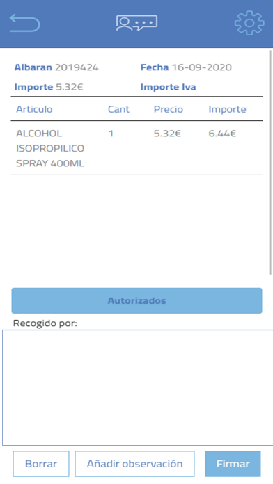 Firma de albaranes Screenshot