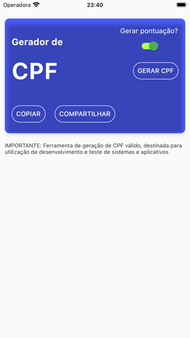 Gerador de CPF Válido Screenshot