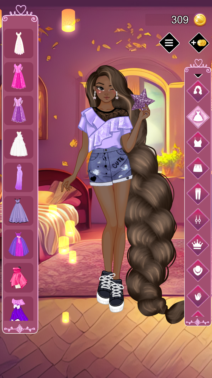 Golden Hair Princess Dress up