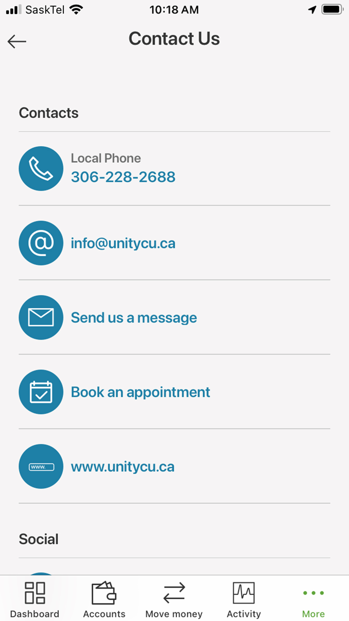 Unity Credit Union Mobile App