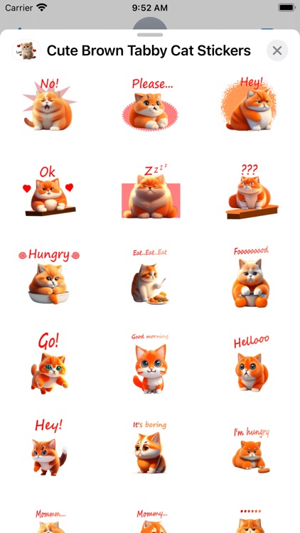 Cute Brown Cat Stickers screenshot-3