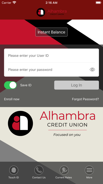 Alhambra Credit Union Screenshot