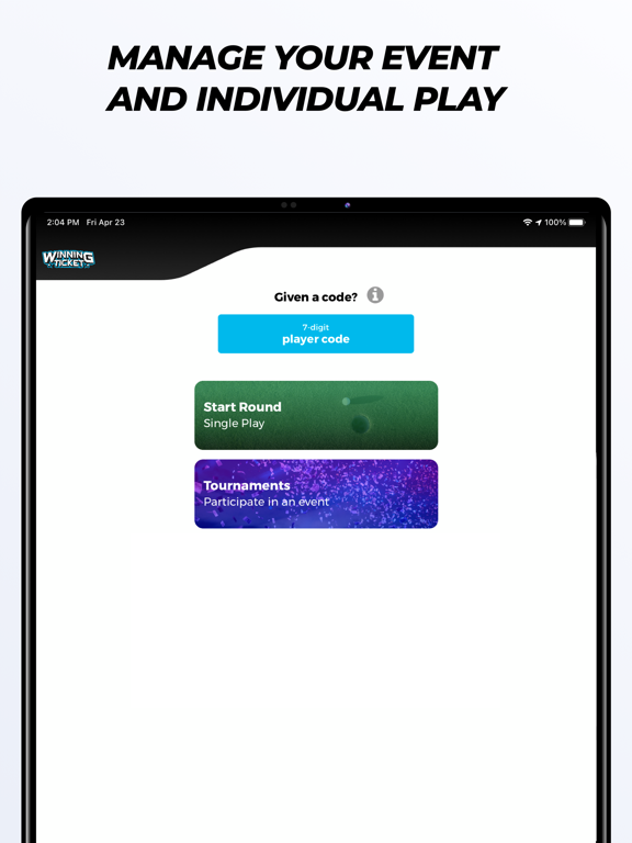 Winning Ticket - Events & GPS iPad screenshot 1 - Entertainment app