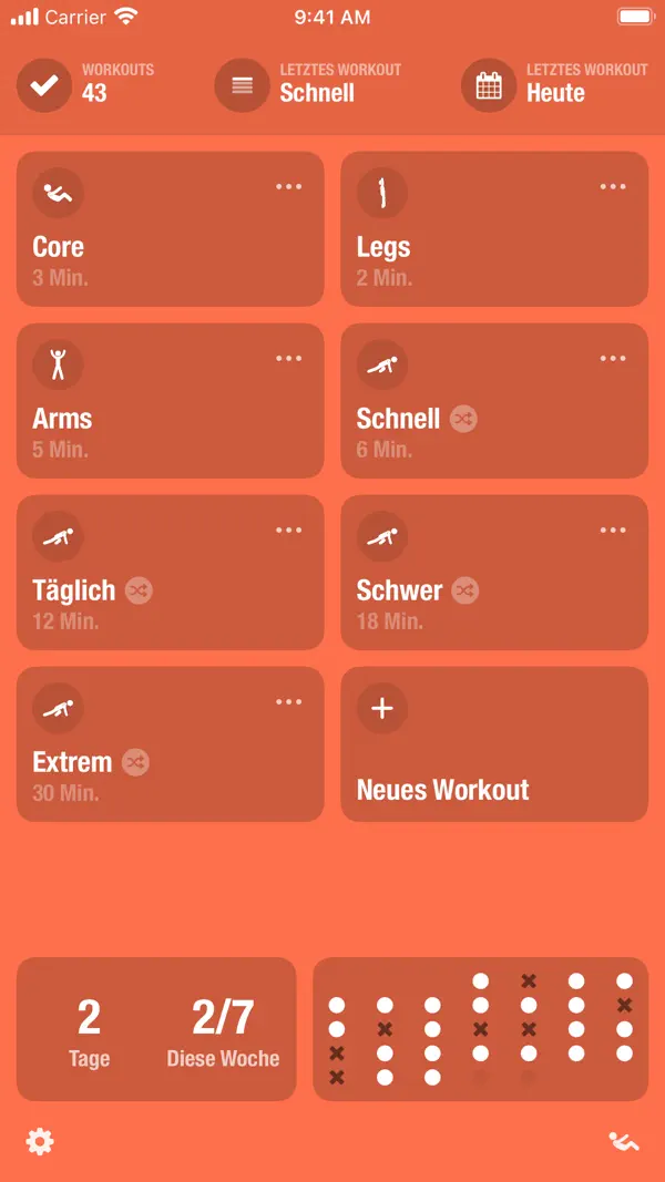 Streaks Workout iPhone App Screenshot 2 – Gesundheit & Fitness