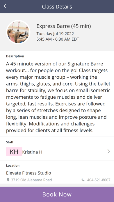 Elevate Fitness Studio Screenshot