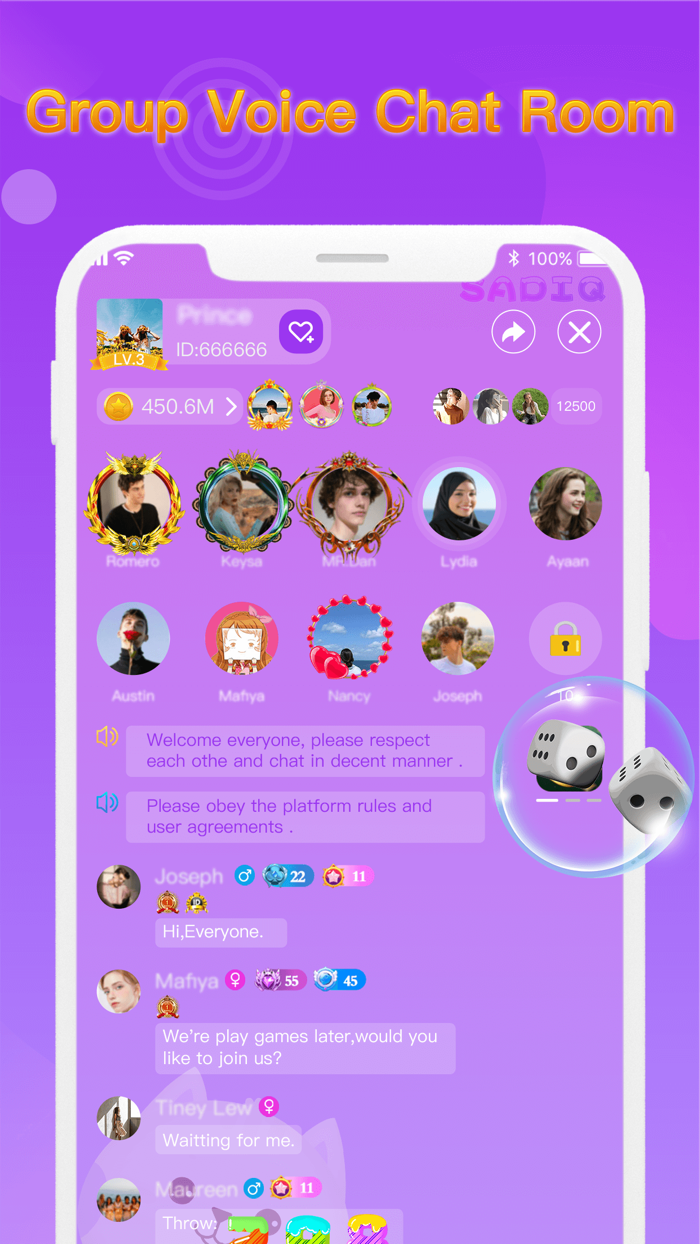 SADIQ - Group Voice Chat Room