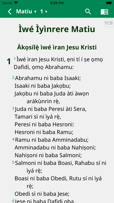 Yoruba Contemporary Bible Screenshot