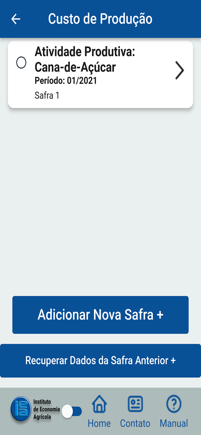 Cálculo IEA Custo de Produção